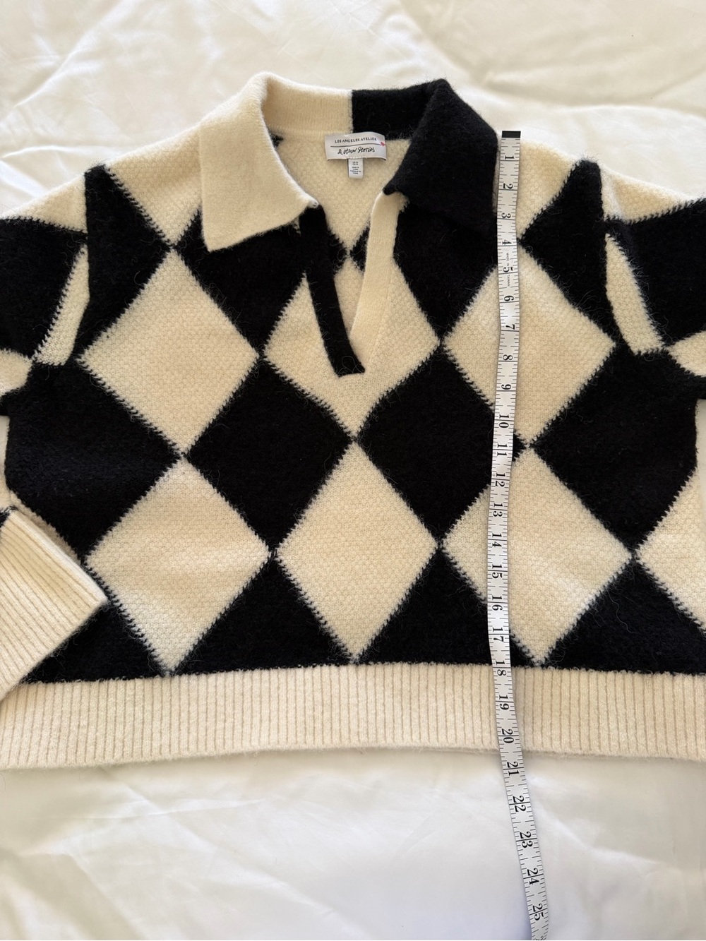 & Other Stories Checkered Jacquard Wool/Alpaca Blend Knit Sweater Size Medium - Picture 11 of 14